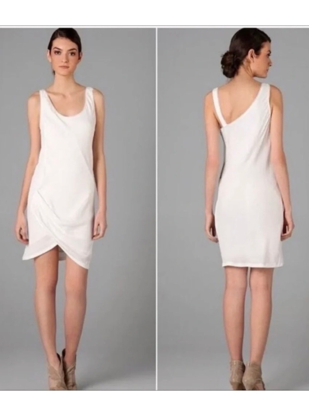 Helmut Lang Relic Raw Hem Side Zip Detail Dress